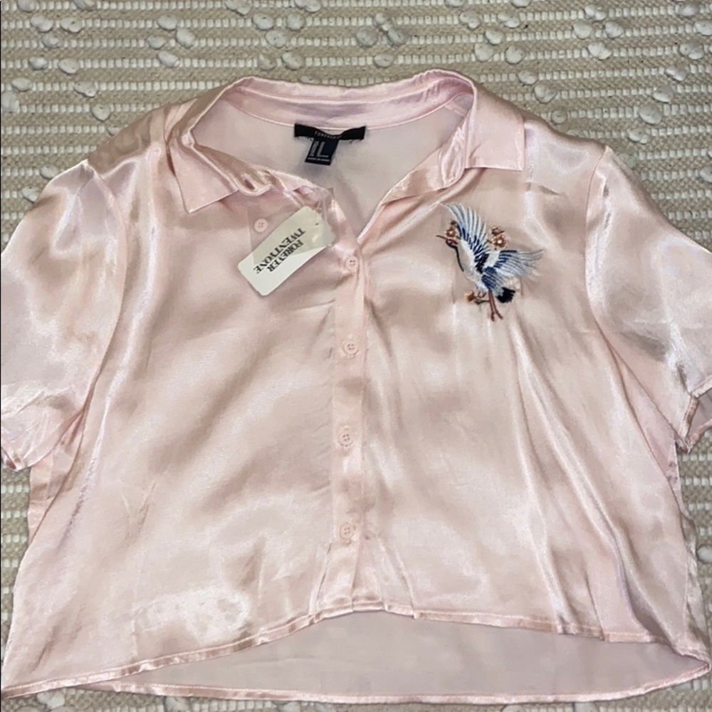 light pink silk top